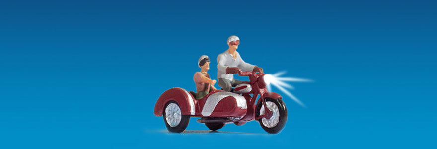 Moto-sidecar con luci led