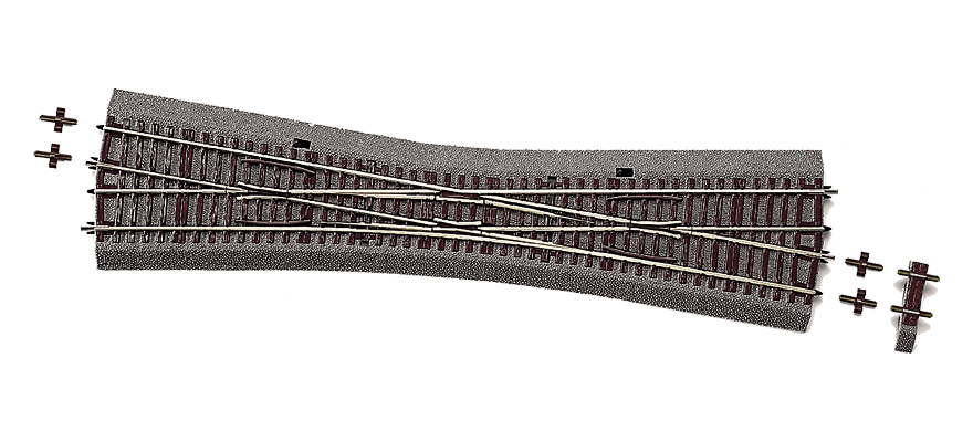 Deviatoio incrocio semplice EKW10 con massicciata