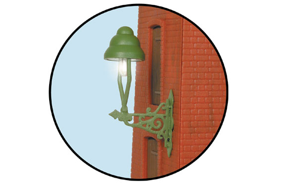 H0 lampada a muro verde a gas